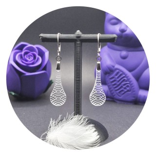 Boucles d'oreilles Seigaiha "Larme" Acrylique