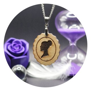 Cameo Wooden Pendant