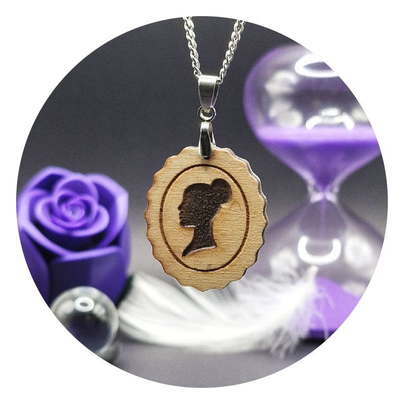 Pendentif Camée Bois