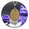 Seigaiha Oval Wooden Pendant