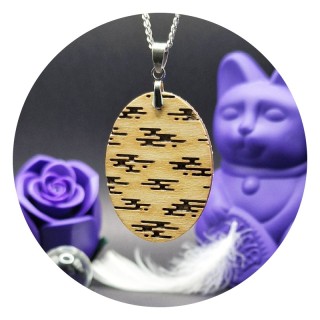 Pendentif Kumo Ovale Bois