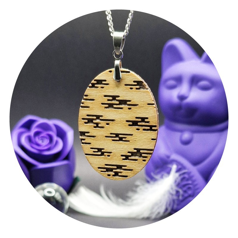 Kumo Oval Wooden Pendant