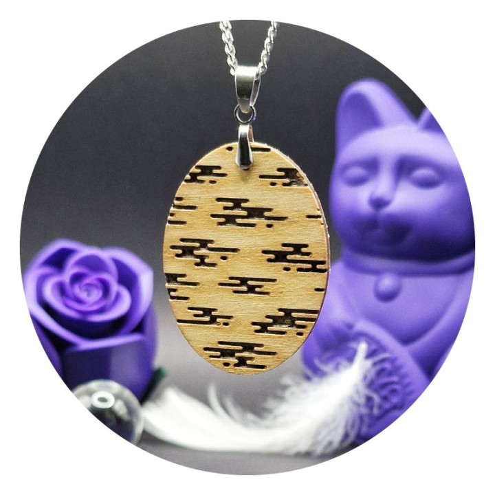 Pendentif Kumo Ovale Bois