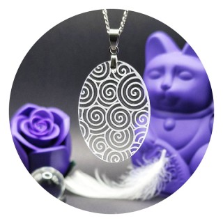 Pendentif Spirales Ovale Acrylique