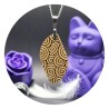 Pendentif Spirales "Feuille" Bois