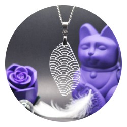 Seigaiha "Leaf" Acrylic Pendant