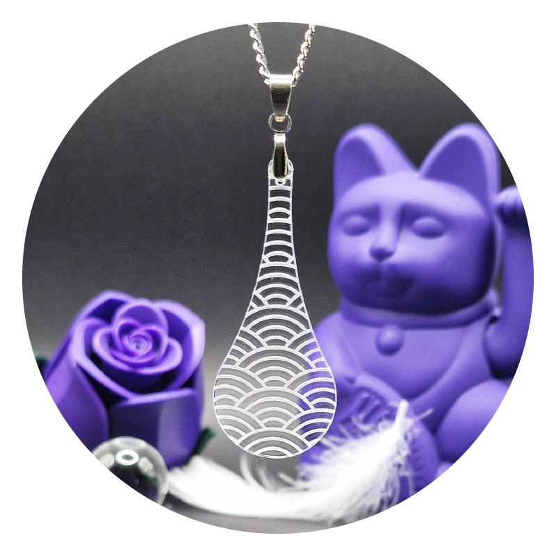 Seigaiha "Teardrop" Acrylic Pendant