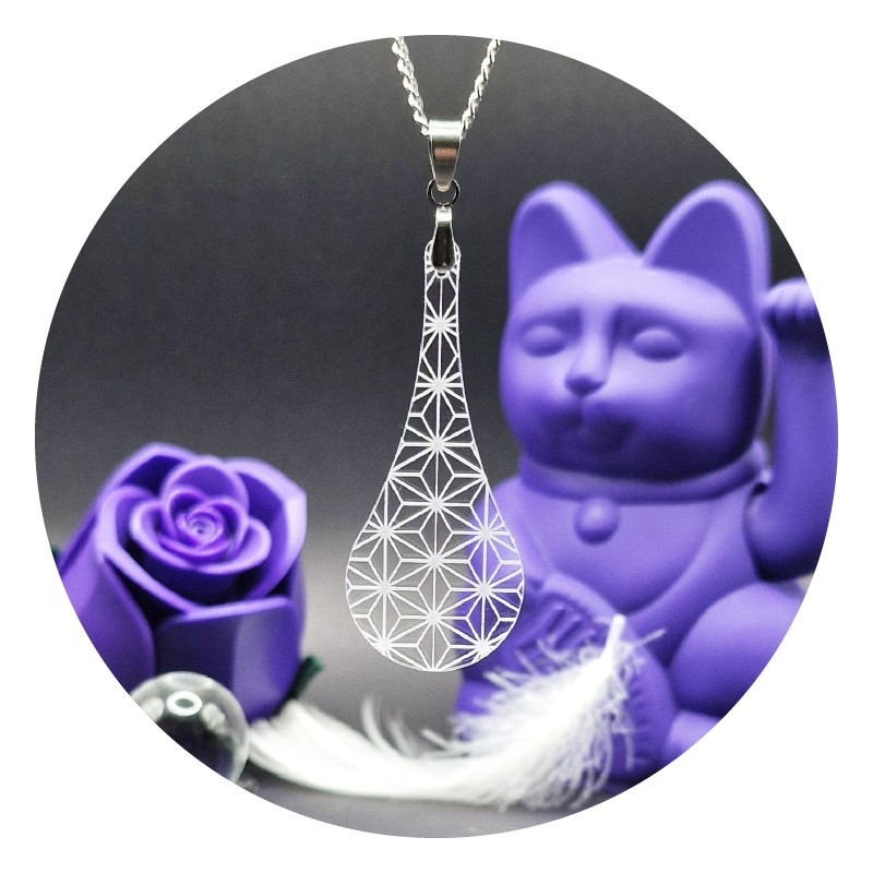 Pendentif Asanoha "Larme" Acrylique