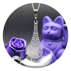 Spirals "Teardrop" Acrylic Back Necklace