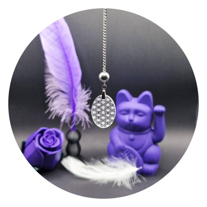 Asanoha Oval Acrylic Back Necklace