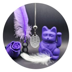 Seigaiha Oval Acrylic Back Necklace