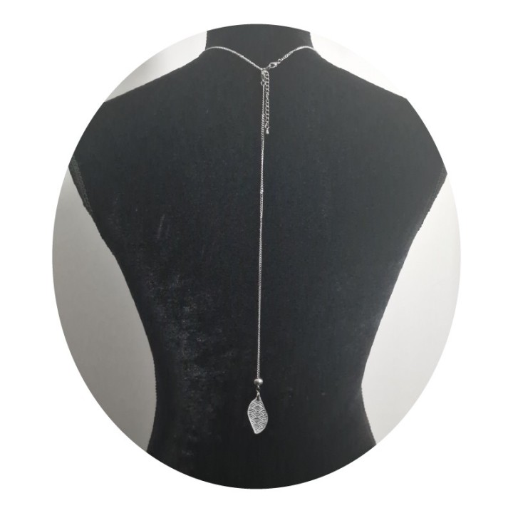 Seigaiha "Leaf" Acrylic Back Necklace