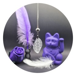 Seigaiha "Leaf" Acrylic Back Necklace