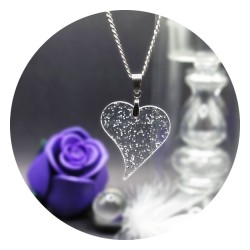 Heart Clear Acrylic Silver or Gold Pendant