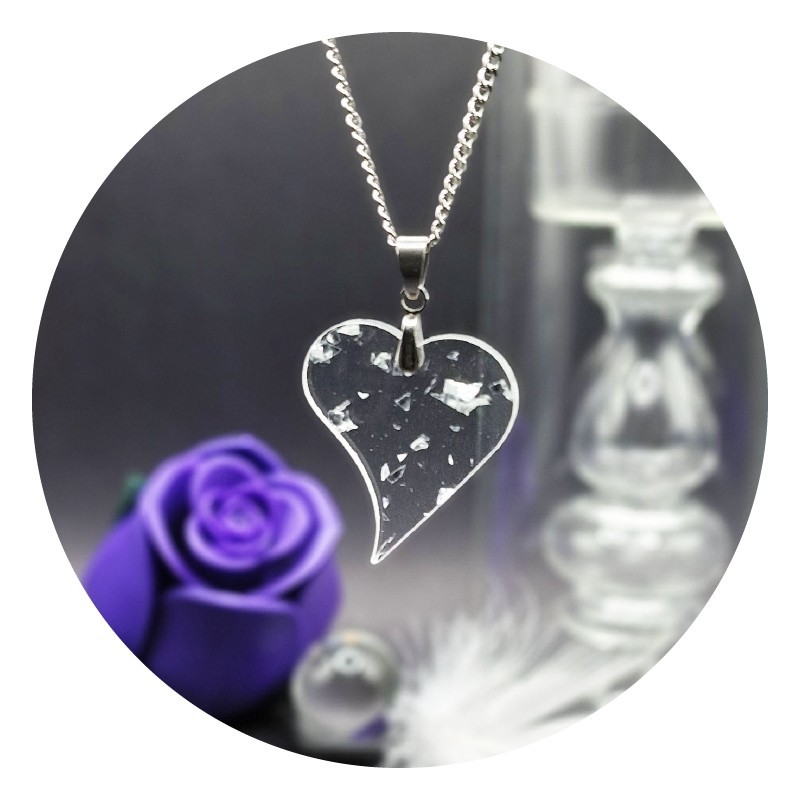 Heart Clear Acrylic Silver or Gold Pendant