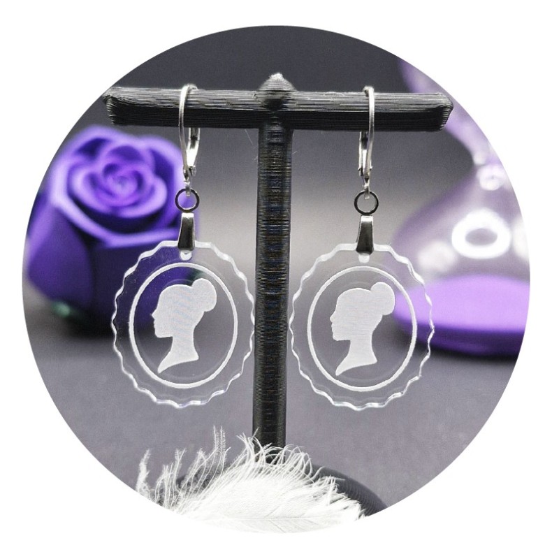 Boucles d'oreilles Camée Acrylique