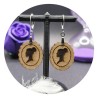 Boucles d'oreilles Camée Bois