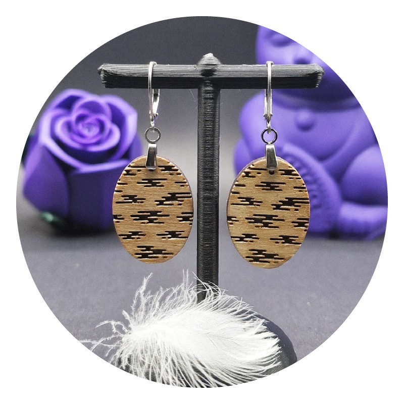 Boucles d'oreilles Kumo Ovales Bois