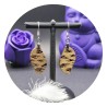Boucles d'oreilles Kumo "Feuilles" Bois