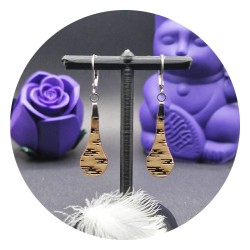 Boucles d'oreilles Kumo "Larme" Bois
