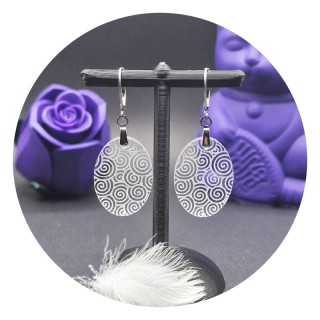 Spirals Oval Acrylic Earrings