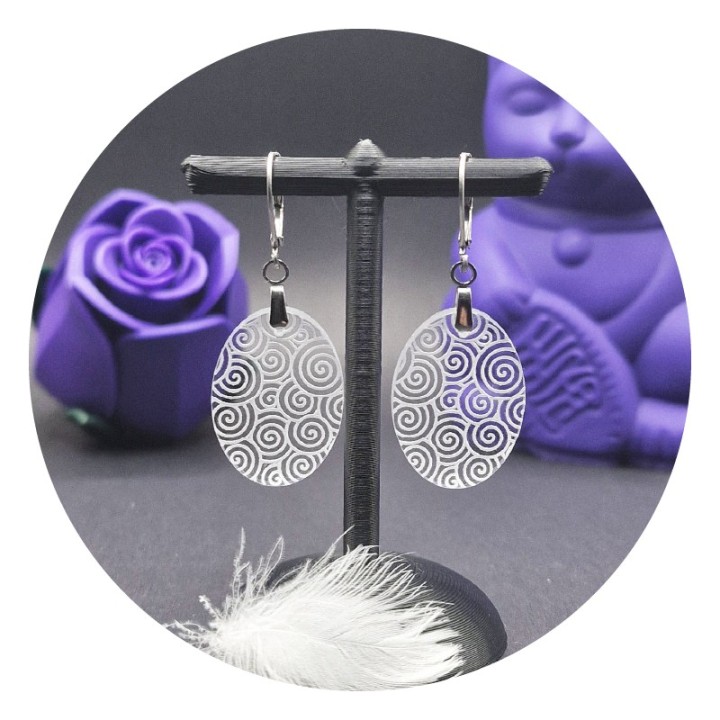Spirals Oval Acrylic Earrings
