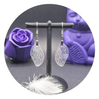 Boucles d'oreilles Spirales "Feuilles" Acrylique