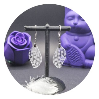 Boucles d'oreilles Asanoha "Feuilles" Acrylique