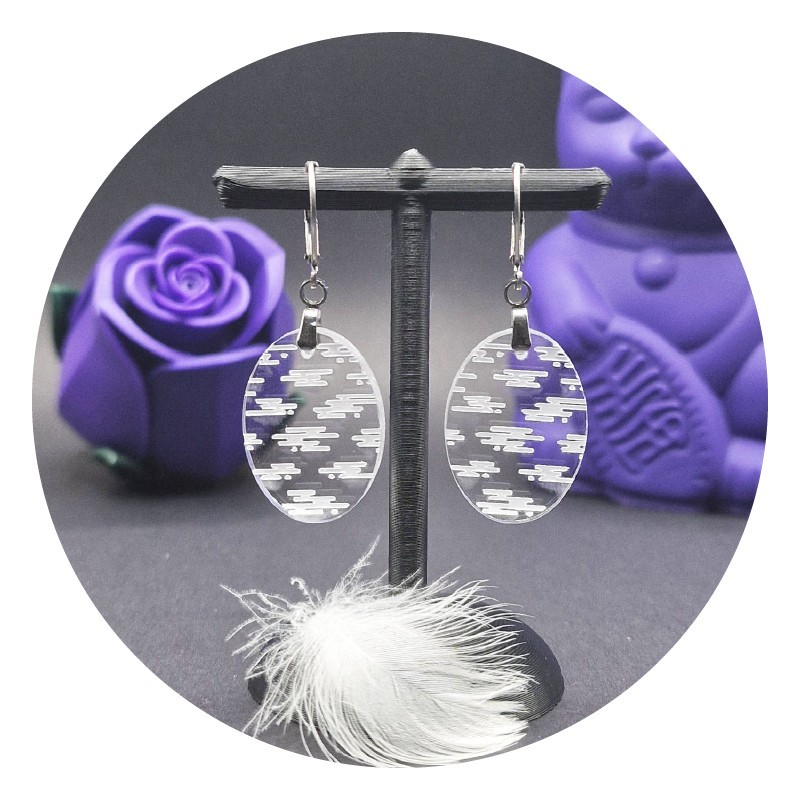 Boucles d'oreilles Kumo Ovales Acrylique