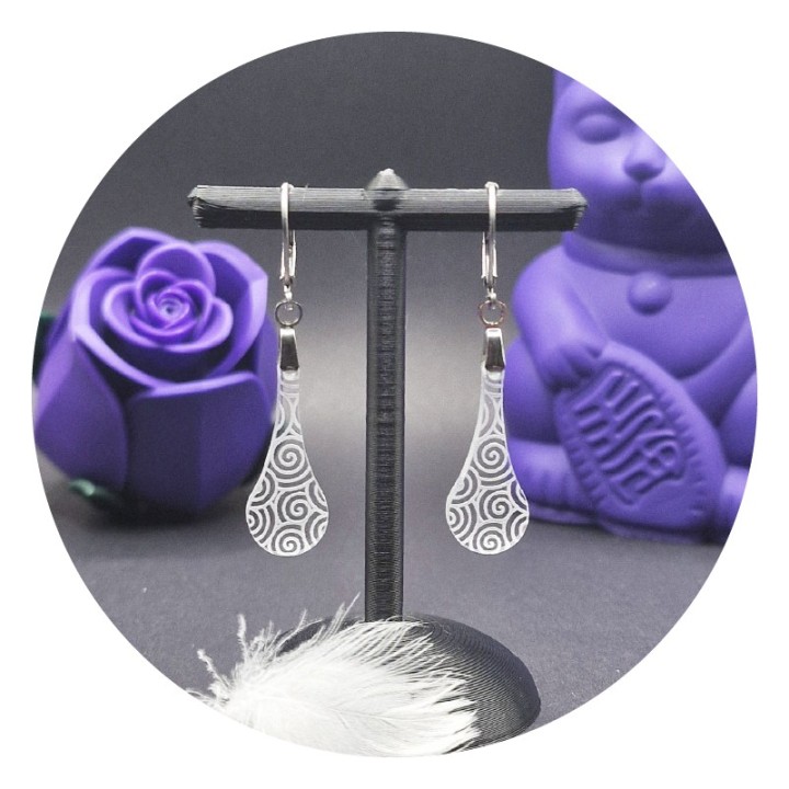 Spirals "Teardrop" Acrylic Earrings
